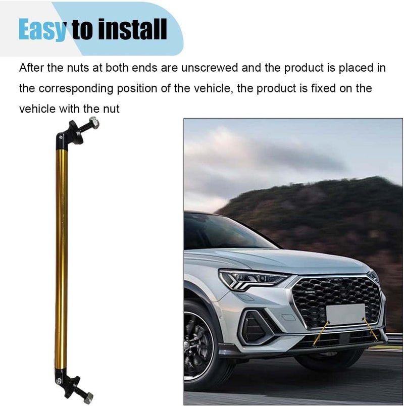 BDZMC 2PCS 11.42'' Splitter Strut Rods, Car Bumper Strut Rods, Front Lip Rod Protector Splitter, Adjustable Tie Support Bars, Lip Bumper Splitter, Universal Splitter Diffuser Strut Rods (Gold) - Image 3
